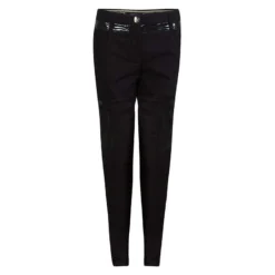 Versace Black Denim Contrast Panel Detail Straight Fit Jeans L For Women