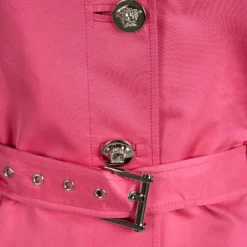 Versace Pink Silk Belted Trench Coat M For Women -Versace Official Website luxury women versace new clothes p87195 004