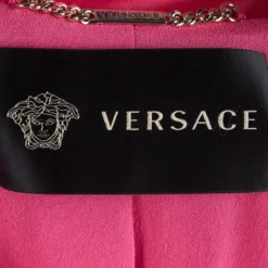 Versace Pink Silk Belted Trench Coat M For Women -Versace Official Website luxury women versace new clothes p87195 005