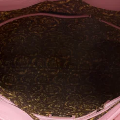 Versace Pink Leather Embroidered Elettra Vanitas Tote For Women -Versace Official Website luxury women versace new handbags p113496 007