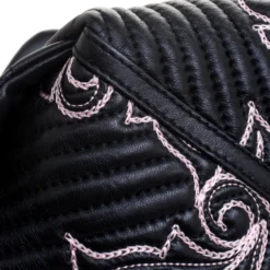 Versace Black/Pink Quilted Barocco Leather Top Handle Bag For Women -Versace Official Website luxury women versace new handbags p113510 010