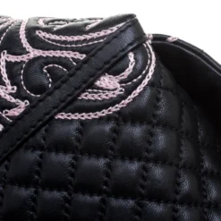 Versace Black/Pink Quilted Barocco Leather Top Handle Bag For Women -Versace Official Website luxury women versace new handbags p113510 012