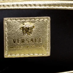Versace Gold Snake Embossed Leather Chain Clutch For Women -Versace Official Website luxury women versace new handbags p120674 008