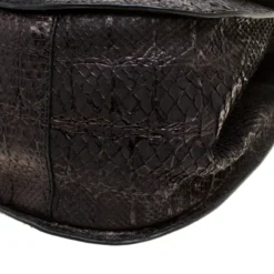 Versace Metallic Black Python Hobo For Women -Versace Official Website luxury women versace new handbags p163685 003