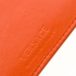 Versace Orange Leather Card Case For Women -Versace Official Website luxury women versace new handbags p180567 003