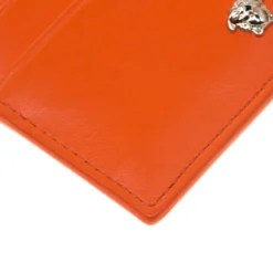 Versace Orange Leather Card Case For Women -Versace Official Website luxury women versace new handbags p180567 009