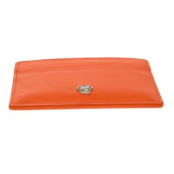 Versace Orange Leather Card Case For Women -Versace Official Website luxury women versace new handbags p180567 010