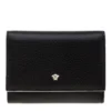Versace Black Leather Card Case Wallet For Women