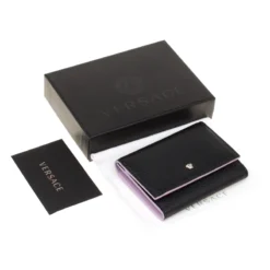 Versace Black Leather Card Case Wallet For Women -Versace Official Website luxury women versace new handbags p180570 011