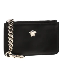 Versace Black Leather Coin Purse For Women -Versace Official Website luxury women versace new handbags p180571 007