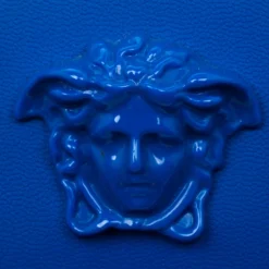 Versace Blue Leather Wristlet Clutch For Women -Versace Official Website luxury women versace new handbags p180578 002