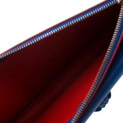 Versace Blue Leather Wristlet Clutch For Women -Versace Official Website luxury women versace new handbags p180578 005