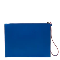 Versace Blue Leather Wristlet Clutch For Women -Versace Official Website luxury women versace new handbags p180578 007