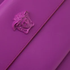 Versace Purple Leather Wristlet Clutch For Women -Versace Official Website luxury women versace new handbags p180579 009