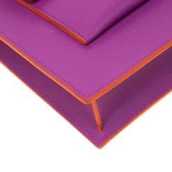 Versace Purple Leather Wristlet Clutch For Women -Versace Official Website luxury women versace new handbags p180579 011