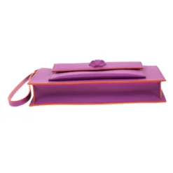 Versace Purple Leather Wristlet Clutch For Women -Versace Official Website luxury women versace new handbags p180579 012