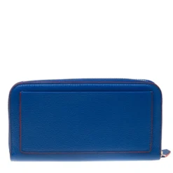 Versace Blue Leather Zip Around Continental Wallet For Women -Versace Official Website luxury women versace new handbags p180582 004