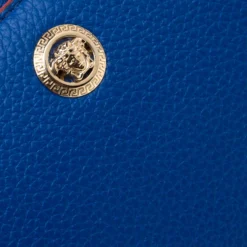 Versace Blue Leather Zip Around Continental Wallet For Women -Versace Official Website luxury women versace new handbags p180582 007