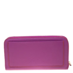 Versace Magenta Leather Zip Around Continental Wallet For Women -Versace Official Website luxury women versace new handbags p180583 003