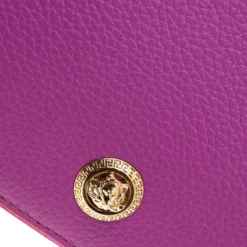 Versace Magenta Leather Zip Around Continental Wallet For Women -Versace Official Website luxury women versace new handbags p180583 006