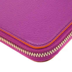 Versace Magenta Leather Zip Around Continental Wallet For Women -Versace Official Website luxury women versace new handbags p180583 008