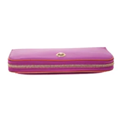 Versace Magenta Leather Zip Around Continental Wallet For Women -Versace Official Website luxury women versace new handbags p180583 009