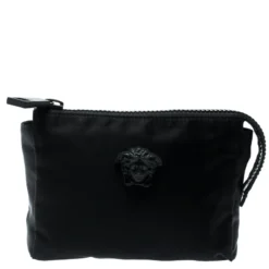 Versace Black Nylon Medusa Pochette For Women