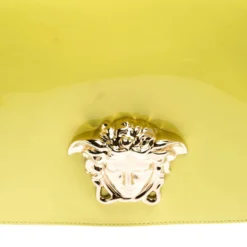Versace Neon Yellow Patent Leather Medusa Palazzo Shoulder Bag For Women -Versace Official Website luxury women versace new handbags p240637 003