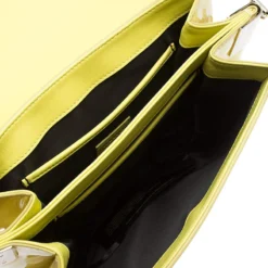Versace Neon Yellow Patent Leather Medusa Palazzo Shoulder Bag For Women -Versace Official Website luxury women versace new handbags p240637 009