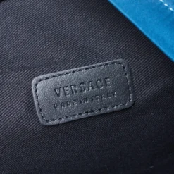 Versace Blue Nylon And Leather Medusa Pallazo Backpack For Women -Versace Official Website luxury women versace new handbags p360115 009