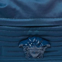 Versace Blue Nylon And Leather Medusa Pallazo Backpack For Women -Versace Official Website luxury women versace new handbags p360115 011