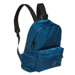 Versace Blue Nylon And Leather Medusa Pallazo Backpack For Women -Versace Official Website luxury women versace new handbags p360115 1606279166 013
