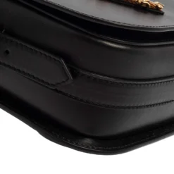 Versace Black Leather Small Virtus Saddle Bag For Women -Versace Official Website luxury women versace new handbags p384492 010