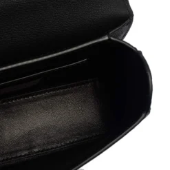 Versace Black/Yellow Baroque Print Leather Icon Shoulder Bag For Women -Versace Official Website luxury women versace new handbags p537199 012