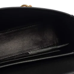 Versace Black/Yellow Baroque Print Leather Icon Shoulder Bag For Women -Versace Official Website luxury women versace new handbags p537199 013