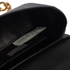 Versace Black/Yellow Baroque Print Leather Icon Shoulder Bag For Women -Versace Official Website luxury women versace new handbags p537199 014