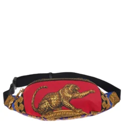 Versace Multicolor Printed Nylon Belt Bag For Women