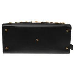 Versace Black Leather Tribute Medussa Studded Tote For Women -Versace Official Website luxury women versace new handbags p574655 009