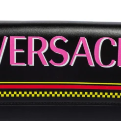 Versace Black Leather Vintage Logo Flap Continental Wallet For Women -Versace Official Website luxury women versace new handbags p575567 004