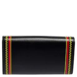 Versace Black Leather Vintage Logo Flap Continental Wallet For Women -Versace Official Website luxury women versace new handbags p575567 005
