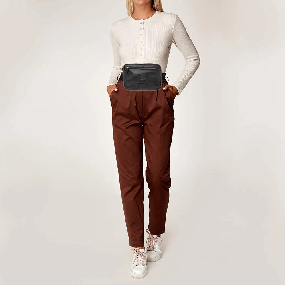 Versace Black Leather La Medusa Belt Bag For Women 2 Versace Black Leather La Medusa Belt Bag For Women - Image 2