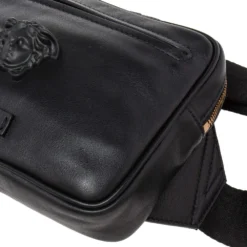 Versace Black Leather La Medusa Belt Bag For Women 21 Versace Black Leather La Medusa Belt Bag For Women -Versace Official Website luxury women versace new handbags p601140 004