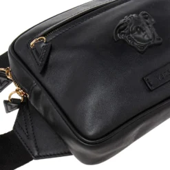 Versace Black Leather La Medusa Belt Bag For Women 20 Versace Black Leather La Medusa Belt Bag For Women -Versace Official Website luxury women versace new handbags p601140 007
