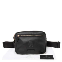 Versace Black Leather La Medusa Belt Bag For Women 19 Versace Black Leather La Medusa Belt Bag For Women -Versace Official Website luxury women versace new handbags p601140 010