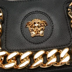 Versace Black Leather La Medusa Crossbody Bag For Women -Versace Official Website luxury women versace new handbags p648999 001