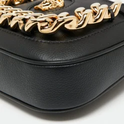 Versace Black Leather La Medusa Crossbody Bag For Women -Versace Official Website luxury women versace new handbags p648999 011