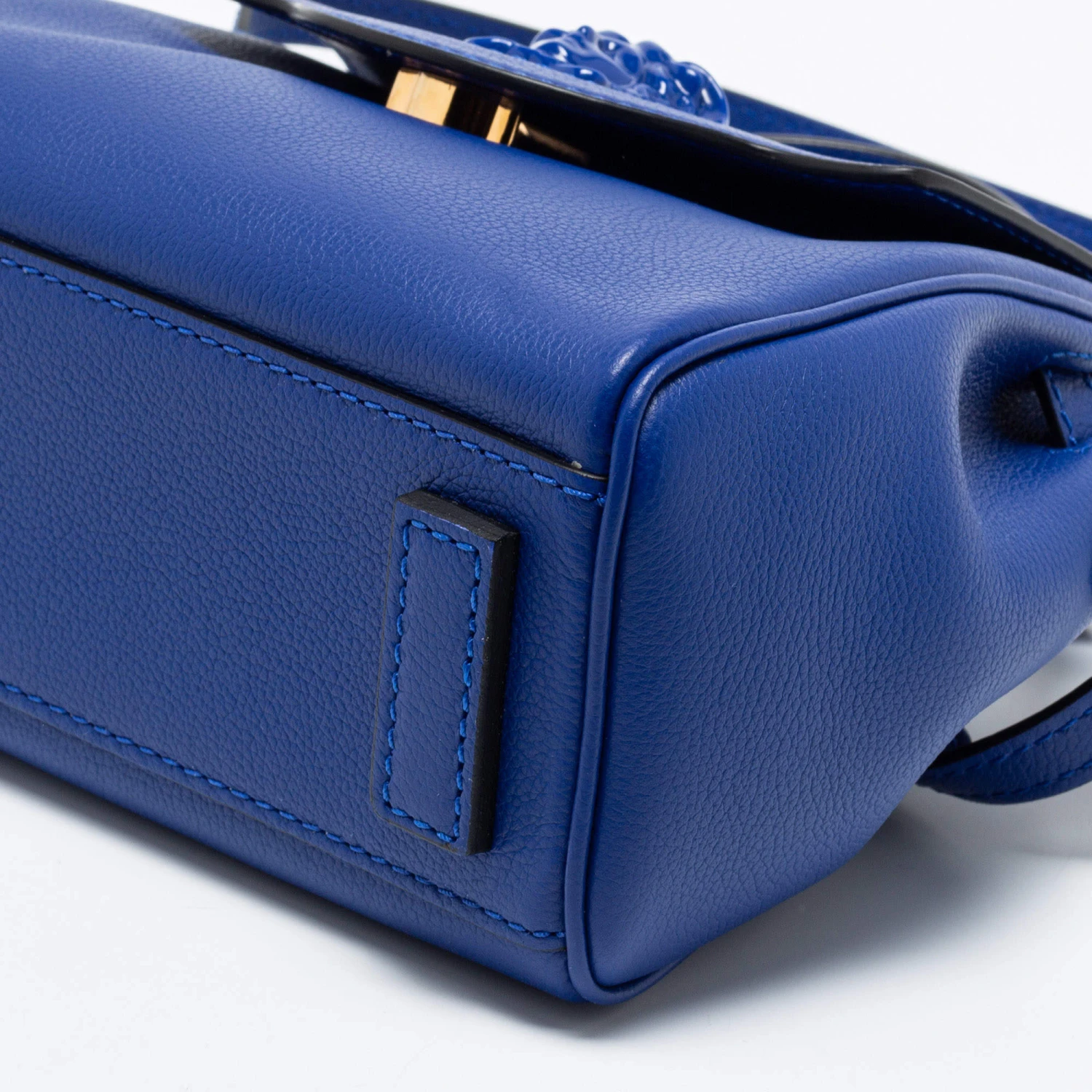 Versace Blue Leather La Medusa Top Handle Bag For Women 13 Versace Blue Leather La Medusa Top Handle Bag For Women - Image 13