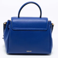 Versace Blue Leather La Medusa Top Handle Bag For Women 16 Versace Blue Leather La Medusa Top Handle Bag For Women -Versace Official Website luxury women versace new handbags p679950 014