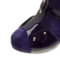 Versace Purple Suede Knee Length Boots Size 41 For Women -Versace Official Website luxury women versace new shoes p167118 004