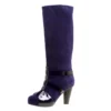 Versace Purple Suede Knee Length Boots Size 41 For Women